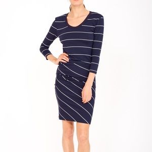 ISO Sundry long sleeve ruched striped dress size 1